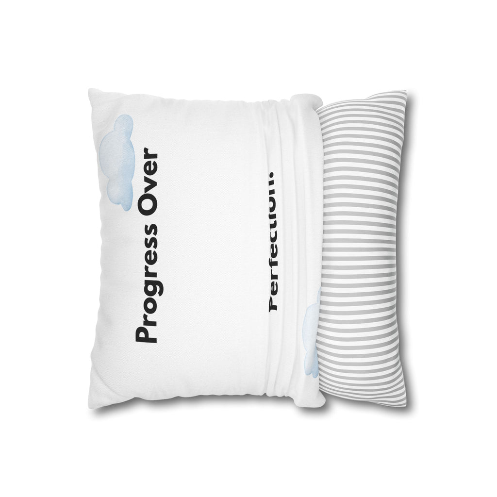 ADHD Motivational Pillow | "Progress Over Perfection" Inspirational Throw for Neurodivergent Families