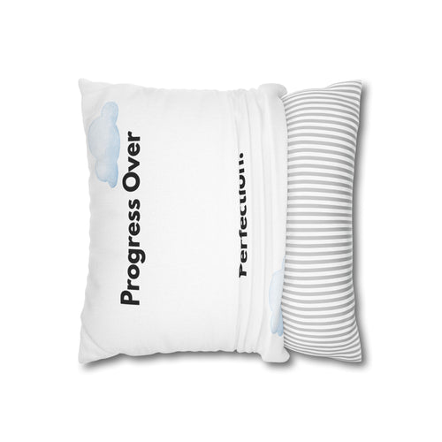 ADHD Motivational Pillow | "Progress Over Perfection" Inspirational Throw for Neurodivergent Families