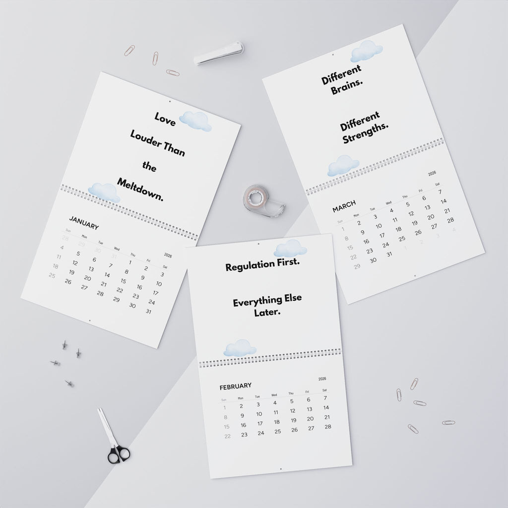 2026 ADHD Affirmaiton Minimal Wall Calendar — Clean Monthly Planner