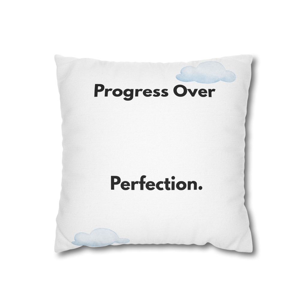 ADHD Motivational Pillow | "Progress Over Perfection" Inspirational Throw for Neurodivergent Families